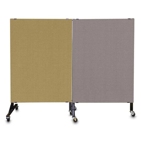 United Visual Products Enclosed Corkboard, 1 Door, 72"x48", 4" Fra UV3426-GOLD-RUBBER